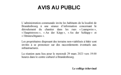 Séance d’information – Chantier Brandenbourg – 29.03.2023