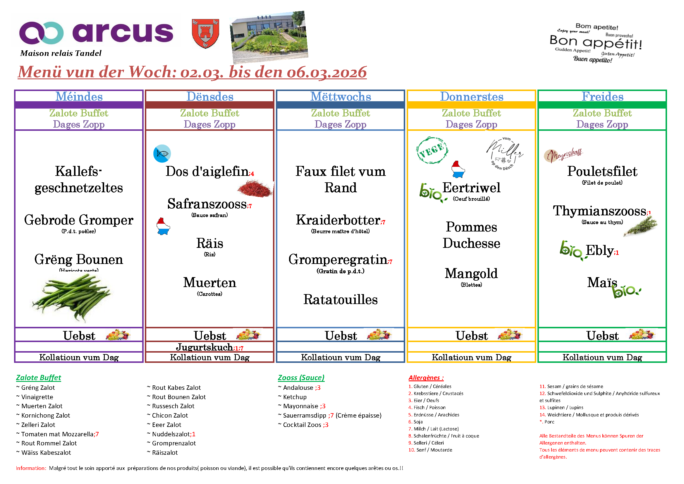 Menu de la semaine 10 (02.03.2026 - 06.03.2026)