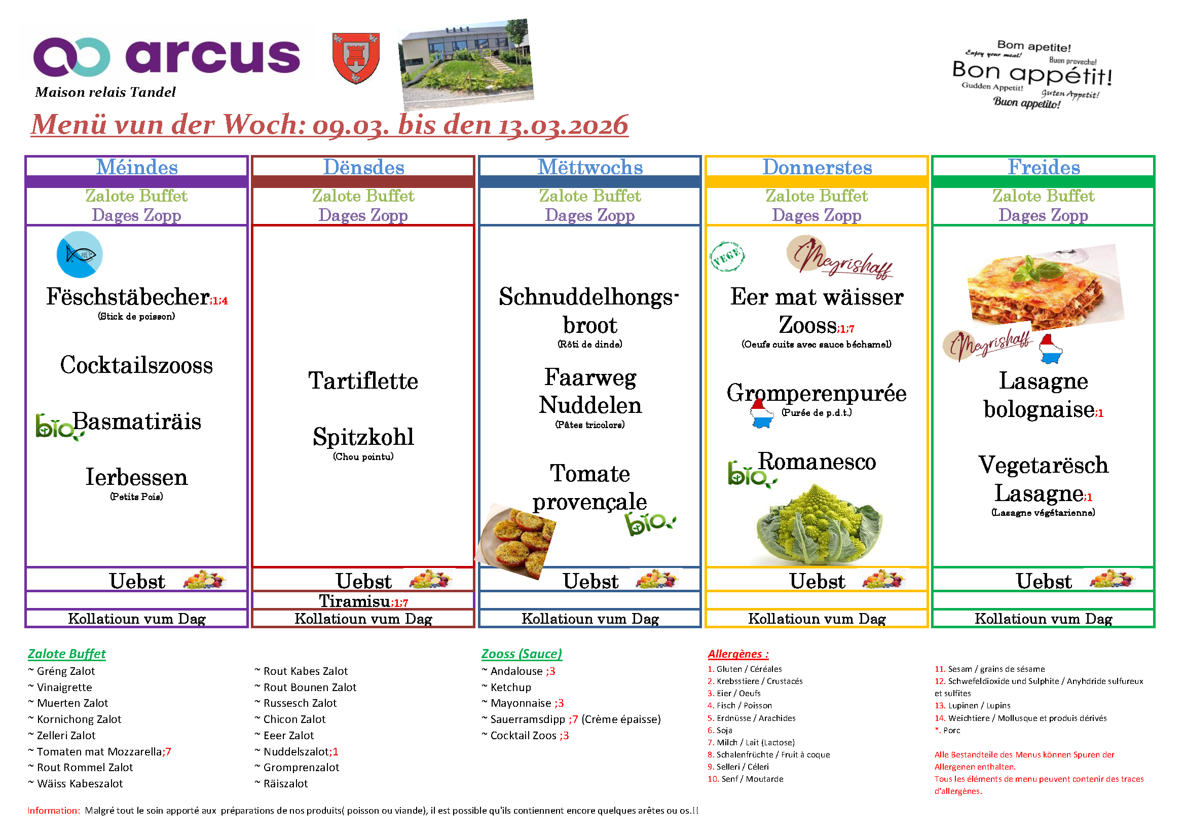Menu de la semaine 11 (09.03.2026-13.03.2026)