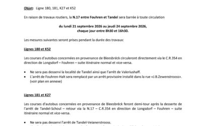 Avis de perturbation 2026/776 du 28.08.2026
