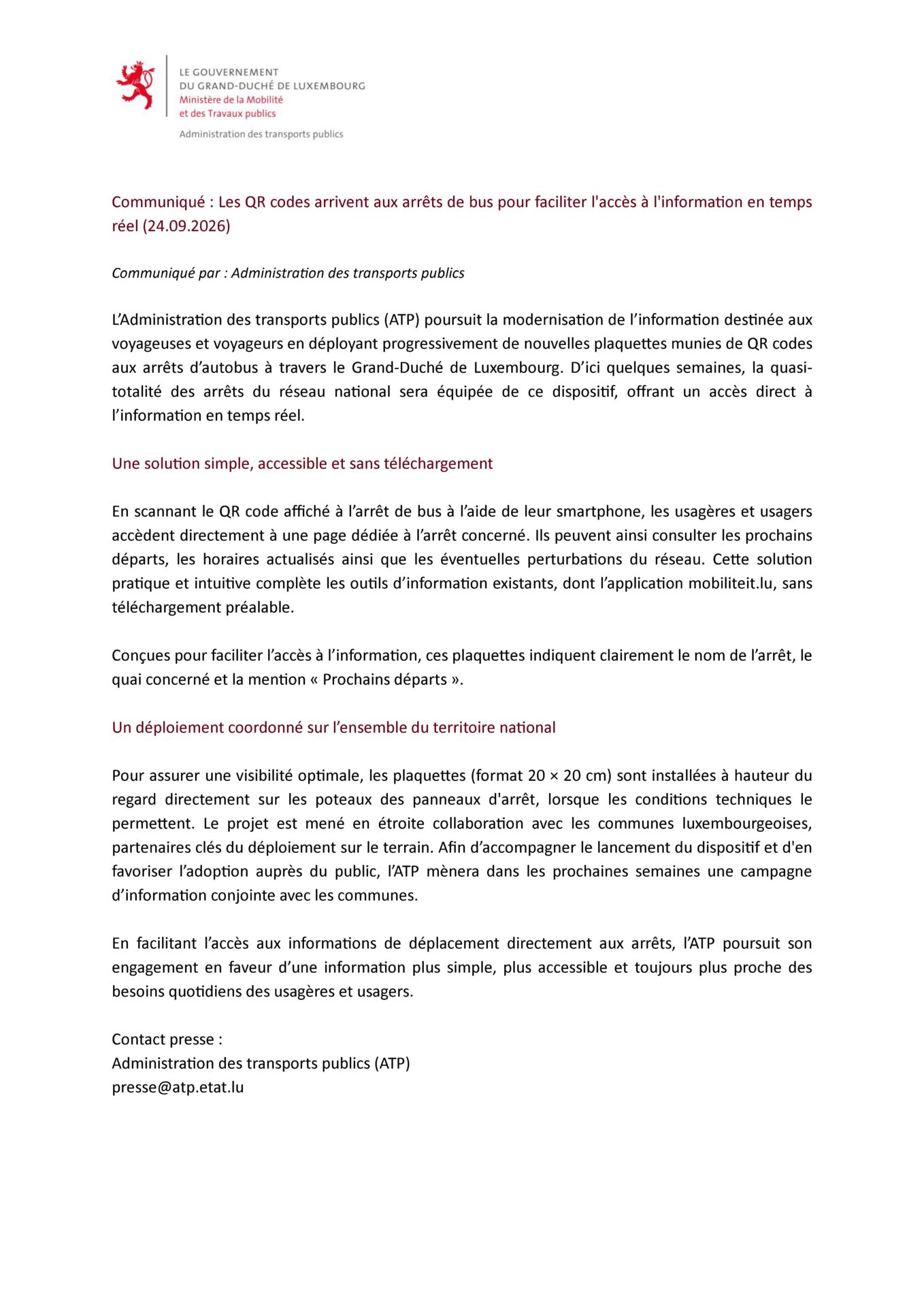 Campagne plaquettes QR aux arrêts de bus
