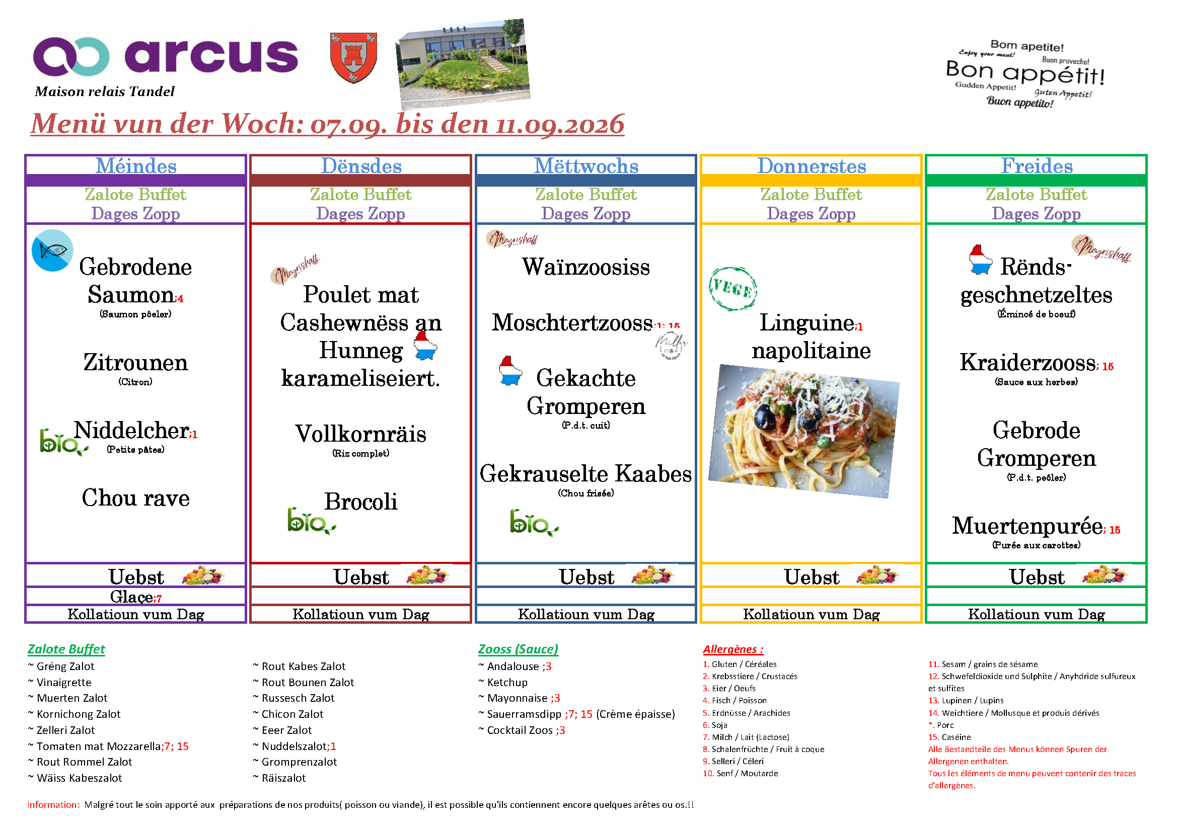 Menu de la semaine 37